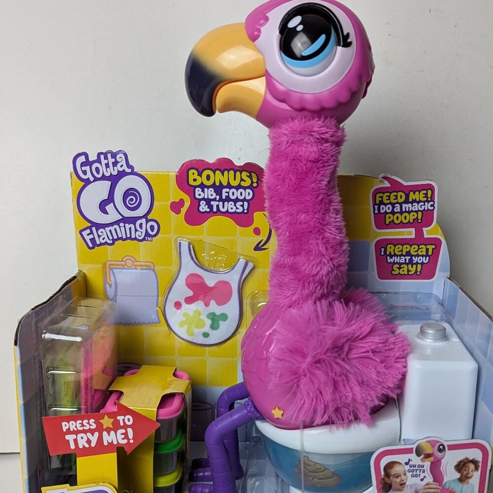 Little Live Pets Gotta Go Flamingo Toy that Sings & Poops Bonus Food & Storage